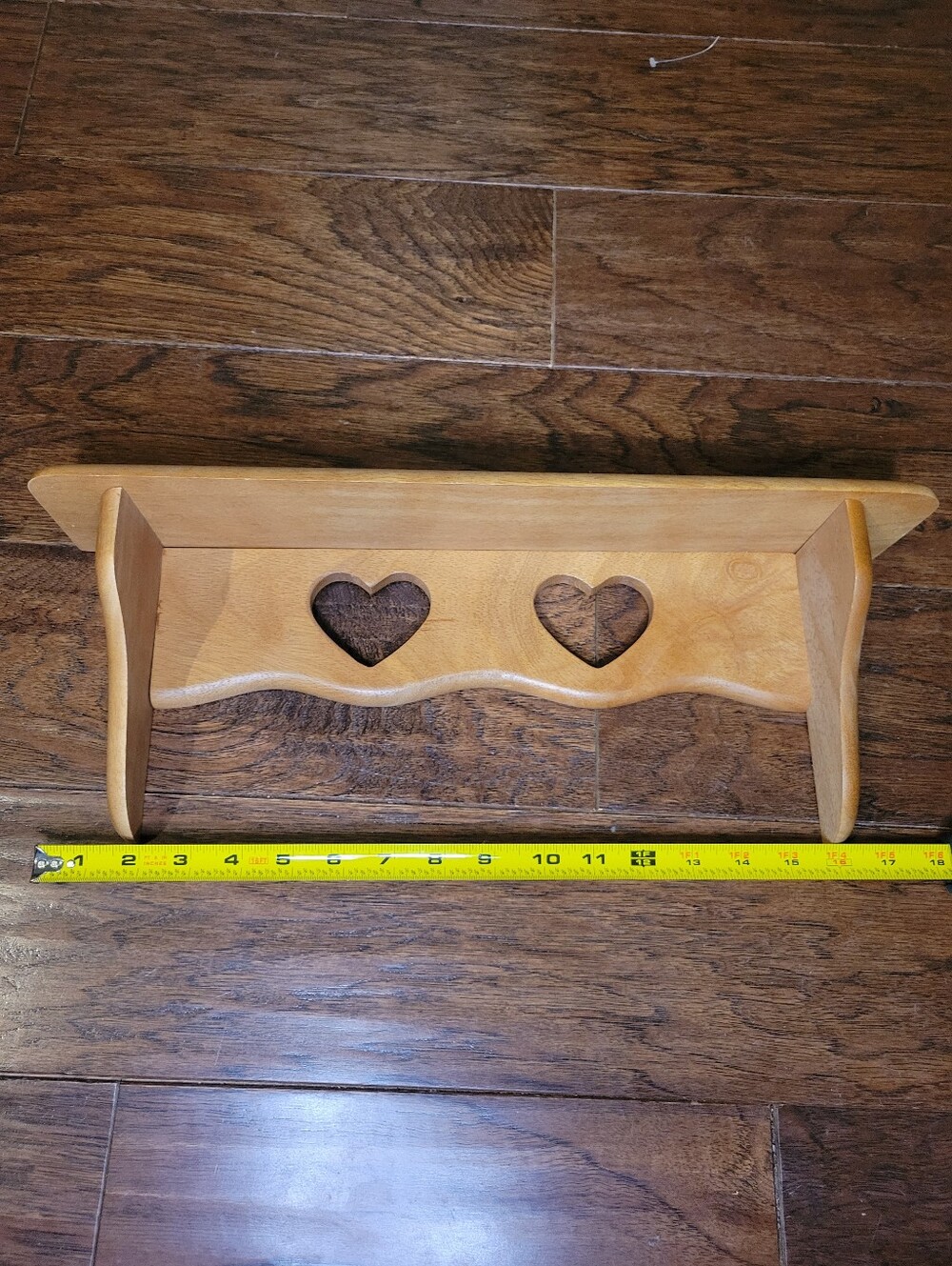 Vintage Cottagecore Wooden Heart Accent Shelf